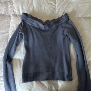 Edikted Blue Off-Shoulder Sweater
